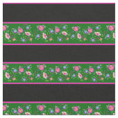 Insel grün/schwarz, rosa Button Streifen, Folklore Stoff (Nahaufnahme)