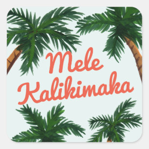 Insel-Gruß Quadratischer Aufkleber