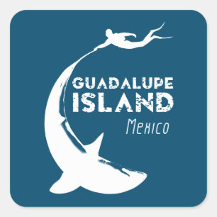 Insel Guadalupe Mexiko   Tauchen mit Haien Quadratischer Aufkleber