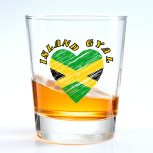 Insel Gyal Jamaica Herz Karibik Schnapsglas