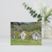Insel Häuser mit Grasdach Postkarte (Stehend Vorderseite)