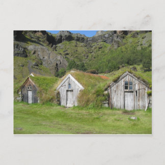 Insel Häuser mit Grasdach Postkarte