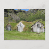 Insel Häuser mit Grasdach Postkarte (Vorderseite)