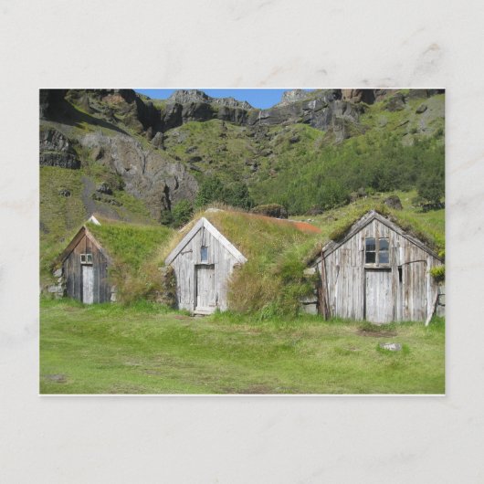 Insel Häuser mit Grasdach Postkarte (Vorderseite)