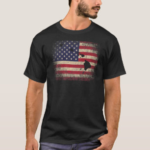 Insel Hawaii 4. Juli Amerikanische Flagge USA Ame T-Shirt