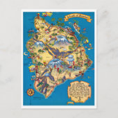 Insel Hawaii Funny Map Postkarte (Vorderseite)