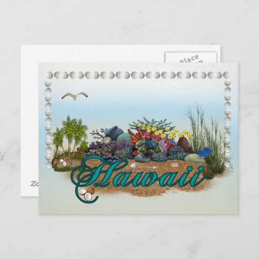 Insel Hawaii Postkarte (Vorne/Hinten)