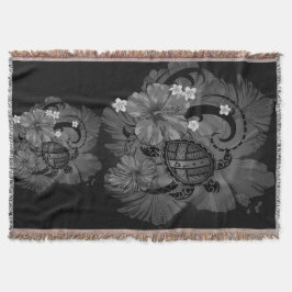 Insel Hawaiianische Landkarte Big Turtle Hibiskus  Decke