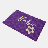 Insel Hibiskus Hawaiian Pinstrip Floral Aloha Fußmatte (Schrägansicht)