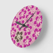 Insel Hibiskus Hawaiianische Maueruhren Runde Wanduhr (Winkel)