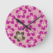 Insel Hibiskus Hawaiianische Maueruhren Runde Wanduhr (Vorderseite)