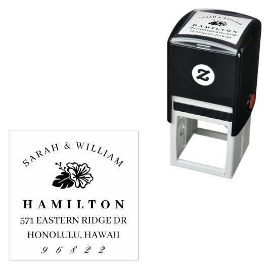 Insel Hibiskus Rücksendeadresse Permastempel (Beispiel)