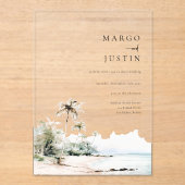 Insel Hochzeit in Urlaubsort Acryleinladungen (Vorderseite)