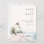 Insel Hochzeit in Urlaubsort Save the Date Einladung (Vorderseite)
