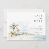 Insel Hochzeit in Urlaubsort Save the Date Foto Einladung (Vorderseite)