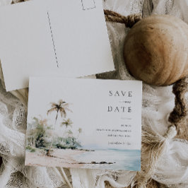 Insel Hochzeit in Urlaubsort Save the Date Postkarte