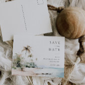 Insel Hochzeit in Urlaubsort Save the Date Postkarte