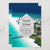 Insel Hochzeitsreise in der Natur Einladung (Vorne/Hinten)