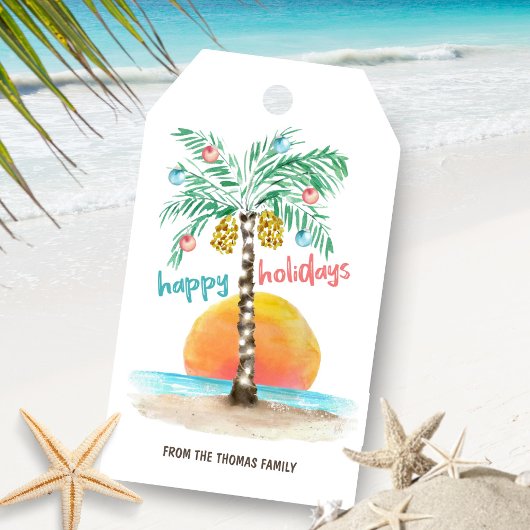 Insel Holiday Palm Tropical Beach Weihnachten Geschenkanhänger