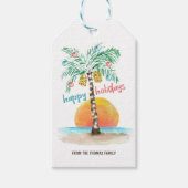 Insel Holiday Palm Tropical Beach Weihnachten Geschenkanhänger (Vorderseite)