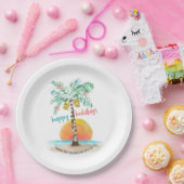 Insel Holiday Tropical Beach Palm Weihnachten Pappteller (Party)