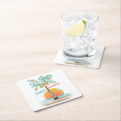 Insel Holiday Tropical Beach Palm Weihnachten Rechteckiger Pappuntersetzer (Vor Ort)