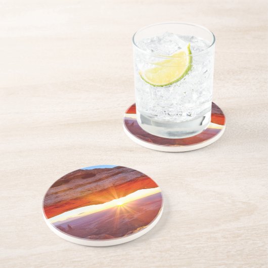 Insel im Himmel Getränkeuntersetzer (Seite)