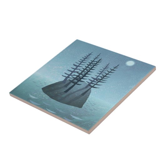 Insel im Ozean Art Fliese (Seite)