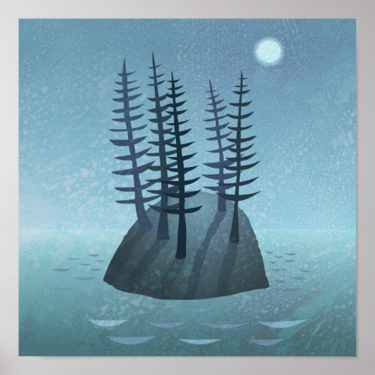 Insel im Ozean Art Poster (Vorne)