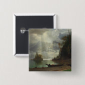 Insel im See (Öl auf Leinwand) Button (Vorne & Hinten)