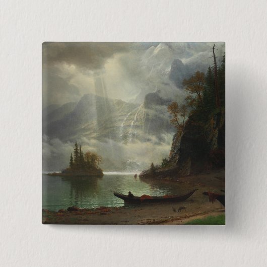 Insel im See (Öl auf Leinwand) Button (Vorderseite)
