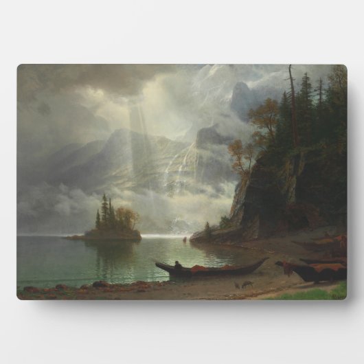 Insel im See (Öl auf Leinwand) Fotoplatte (Vorderseite)