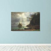 Insel im See (Öl auf Leinwand) Leinwanddruck (Insitu (Holzboden))