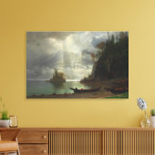 Insel im See (Öl auf Leinwand) Leinwanddruck (Insitu (Wohnzimmer))