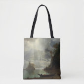Insel im See (Öl auf Leinwand) Tasche (Vorderseite)