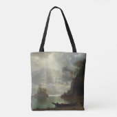 Insel im See (Öl auf Leinwand) Tasche (Rückseite)