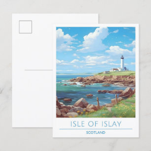 Insel Islay Schottland Vintage Reise Postkarte