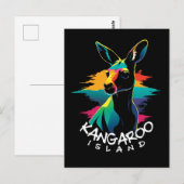 Insel Kangaroo Postkarte (Vorne/Hinten)