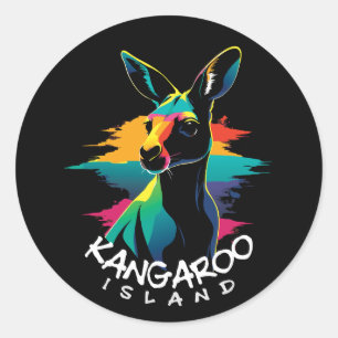 Insel Kangaroo Runder Aufkleber