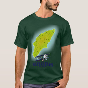 Insel-Karte Rhodos Griechenland T-Shirt