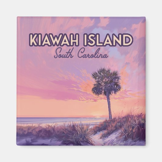 Insel Kiawah South Carolina Beach Palm Tree Magnet (Vorne)