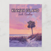 Insel Kiawah South Carolina Beach Palm Tree Postkarte (Vorderseite)