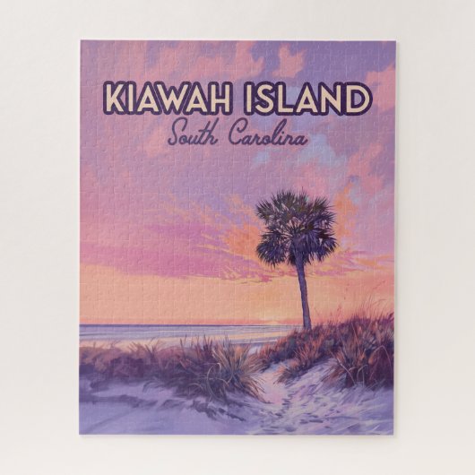 Insel Kiawah South Carolina Beach Palm Tree Puzzle (Vertikal)