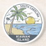 Insel Kiawah South Carolina Vintag Getränkeuntersetzer<br><div class="desc">Kiawah Island Beach handgezeichnete Abbildung mit Bergen und Meereswellen im Hintergrund. Ideal für jeden,  der Lieben hat,  den Strand von Kiawah Island zu besuchen.</div>