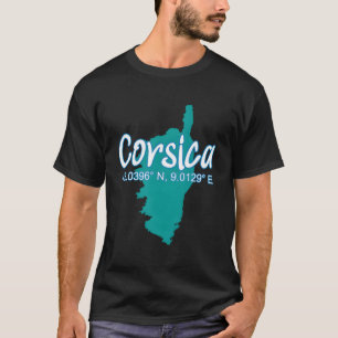 Insel Korsika koordiniert Touristenurlaub T-Shirt