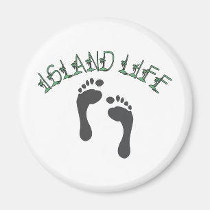 Insel-Leben - tropisch barfuß auf dem Strand Magnet
