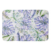 Insel Lila Tropical Palm Blätter Sommerinsel Badematte (Vorderseite)