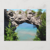 Insel Mackinac "Arch Rock" Postkarte (Vorderseite)