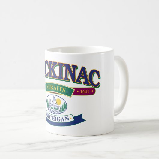 Insel Mackinac - Die Straße Kaffeetasse (VorderseiteRechts)