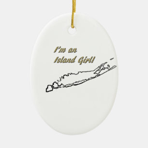 Insel-Mädchen (Long Island) Keramik Ornament